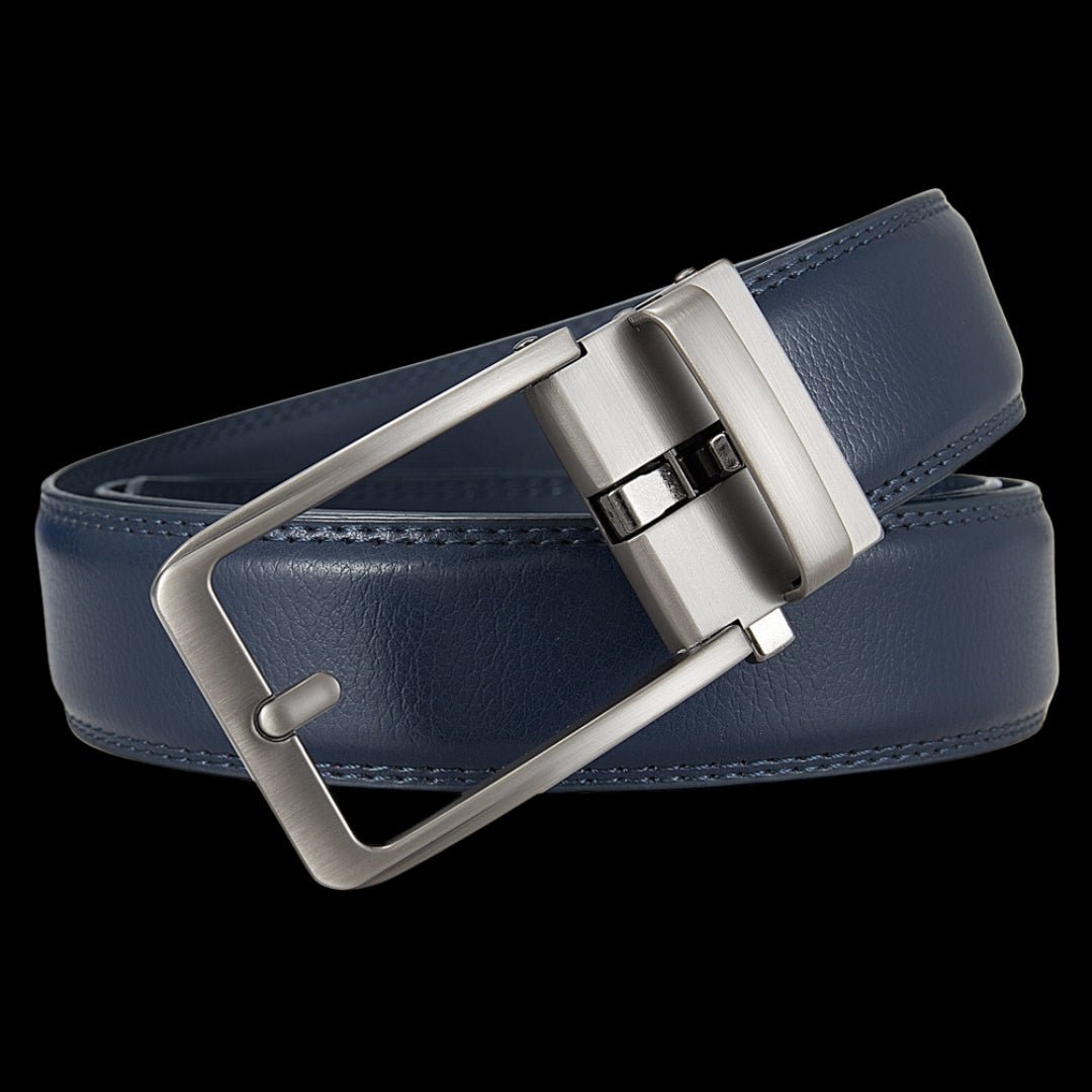 Ceinture en cuir pour homme sans trou, boucle automatique – Modèle Signature - La Rue de la Ceinture - signaturebelt-black