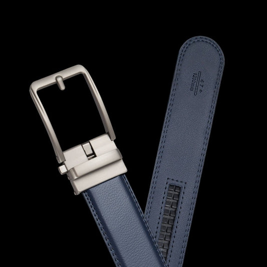 Ceinture en cuir pour homme sans trou, boucle automatique – Modèle Signature - La Rue de la Ceinture - signaturebelt-black