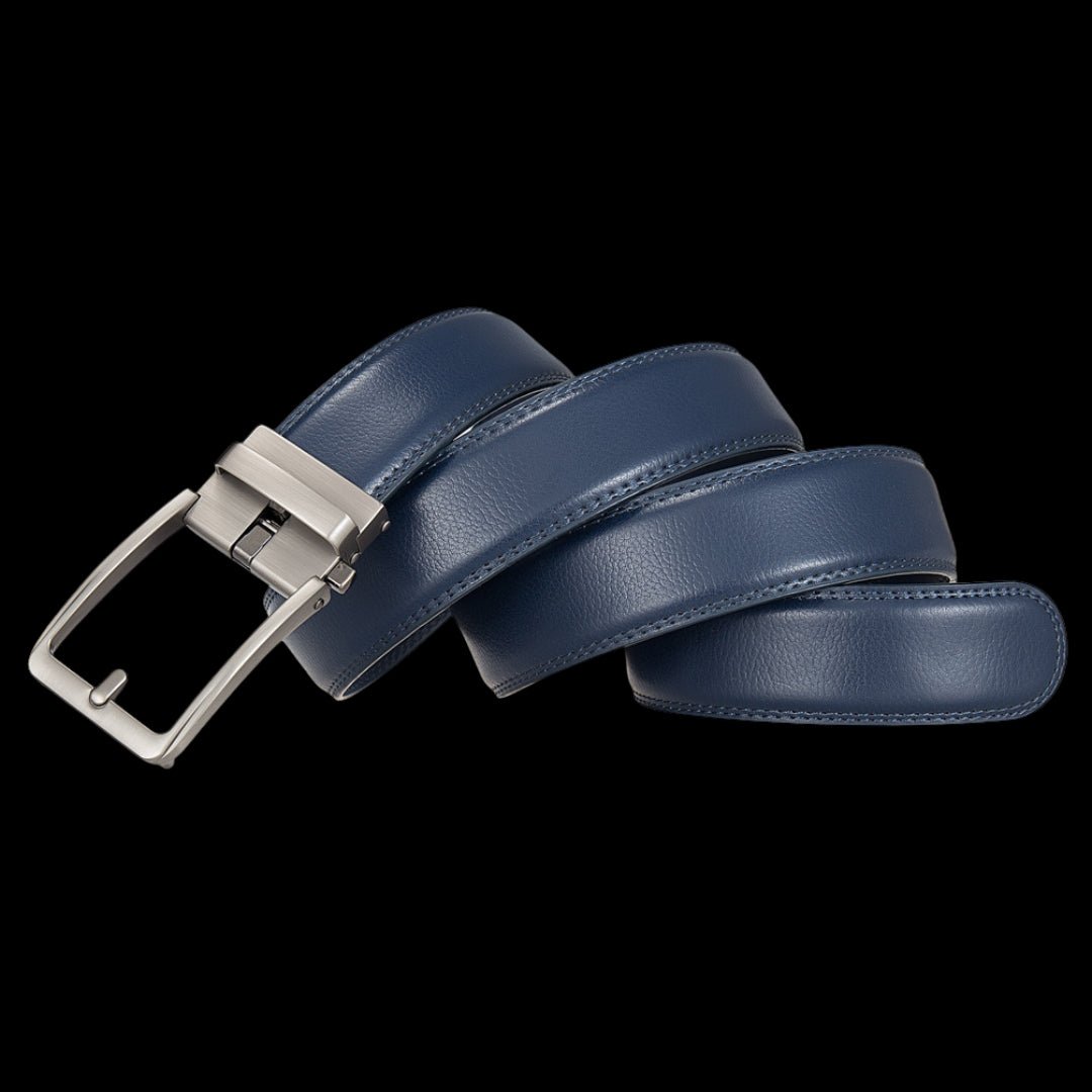 Ceinture en cuir pour homme sans trou, boucle automatique – Modèle Signature - La Rue de la Ceinture - signaturebelt-black