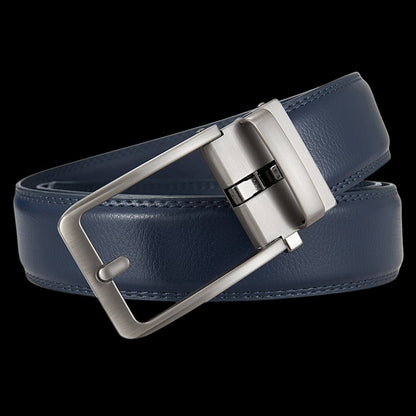 Ceinture en cuir pour homme sans trou, boucle automatique – Modèle Signature - La Rue de la Ceinture - signaturebelt-black