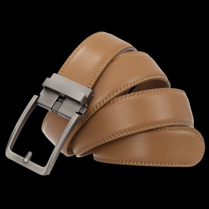 Ceinture en cuir pour homme sans trou, boucle automatique – Modèle Signature - La Rue de la Ceinture - signaturebelt-black