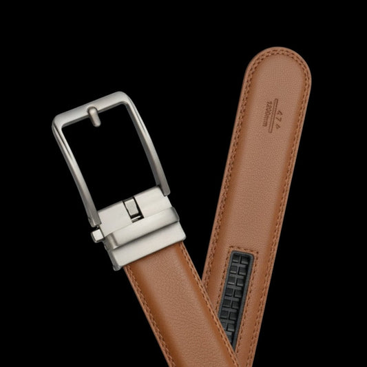 Ceinture en cuir pour homme sans trou, boucle automatique – Modèle Signature - La Rue de la Ceinture - signaturebelt-black