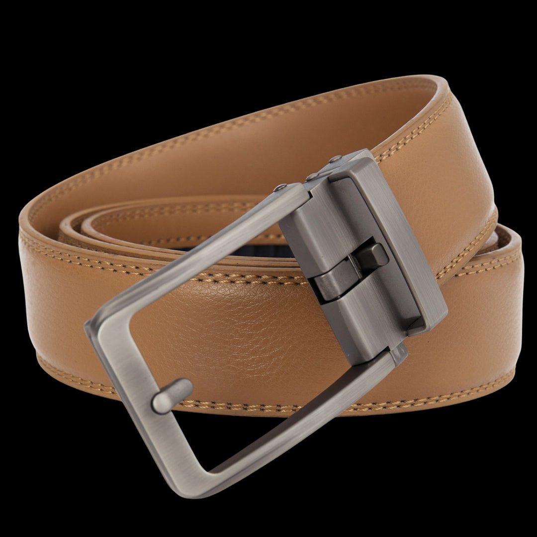 Ceinture en cuir pour homme sans trou, boucle automatique – Modèle Signature - La Rue de la Ceinture - signaturebelt-black