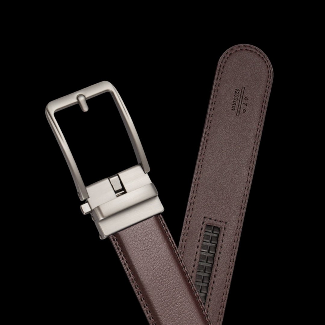 Ceinture en cuir pour homme sans trou, boucle automatique – Modèle Signature - La Rue de la Ceinture - signaturebelt-black