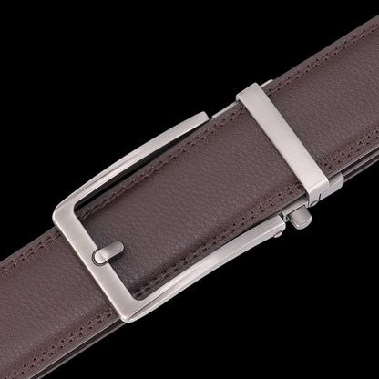 Ceinture en cuir pour homme sans trou, boucle automatique – Modèle Signature - La Rue de la Ceinture - signaturebelt-black