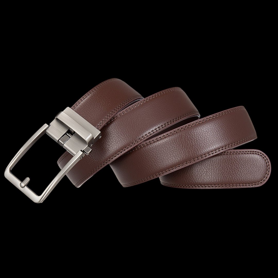 Ceinture en cuir pour homme sans trou, boucle automatique – Modèle Signature - La Rue de la Ceinture - signaturebelt-black