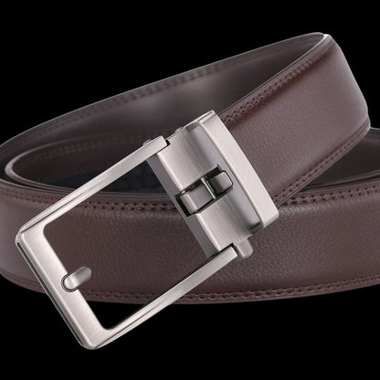 Ceinture en cuir pour homme sans trou, boucle automatique – Modèle Signature - La Rue de la Ceinture - signaturebelt-black
